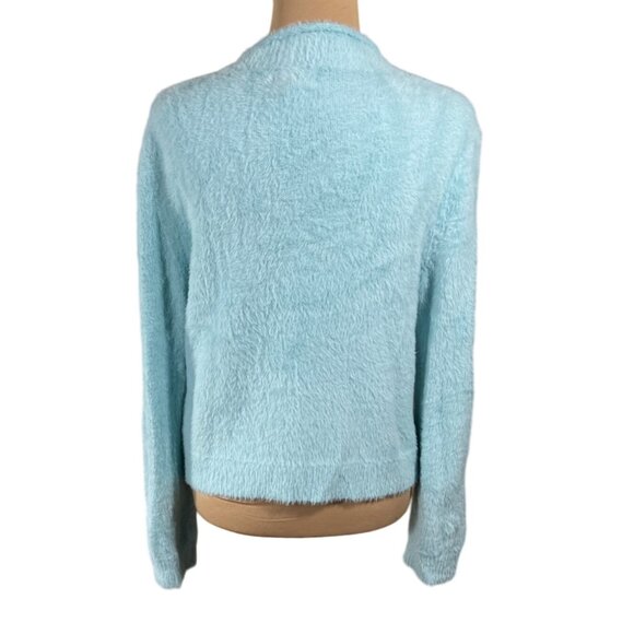 Universal Thread Fuzzy Sweater Light Teal Mock Neck M Medium Long Sleeve Women's - Picture 2 of 6